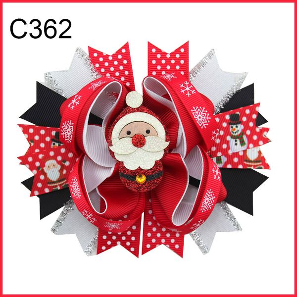 

g group 24pcs christmas hair bows candy cane bow santa hair clip reindeer holiday merry christmas bow, Slivery;white