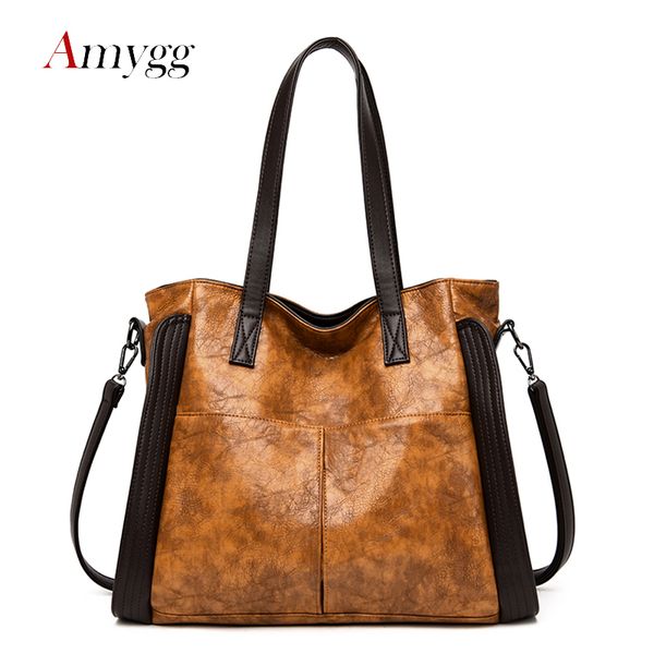 

amygg brand fashion multi-pocket pu women handbag shoulder bag for women luxury solid large capacity female bag