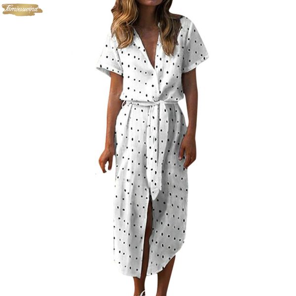 

women dress casual daily dot printing dresses white bow tie v neck dot short sleeve long dress soild vestido, Black;gray