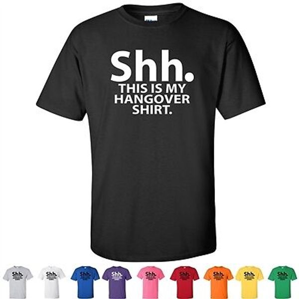 

shh this is my hangover shirt funny party mens drinking tees graphic t shirts fashion style men tee casual short sleeve tee, White;black