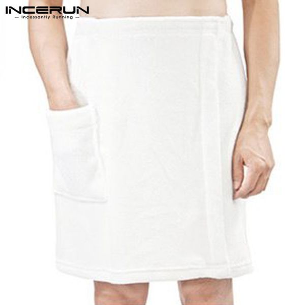 

beach men bath male bath skirts men towel skirts pockets solid soft blanket elastic waist bathrobes big size 5xl hombre, Black;brown