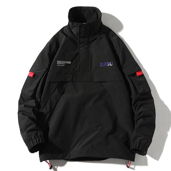

men's wear | jacket fall 2019 new korean leisure fashion men's apparel pure-color alphabetic pullovers, Black;brown