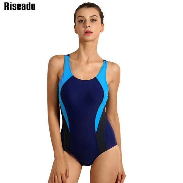 

riseado sports one piece swimsuit 2019 competition swimwear women patchwork swimming suits for women racerback bathing suits