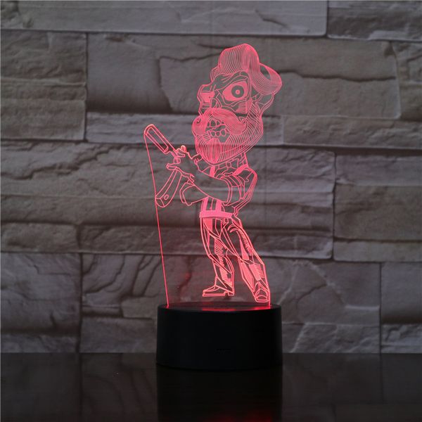

3d-2194 barber shave led acrylic night light with 7 colors touch remote control illusion change home decoration lights