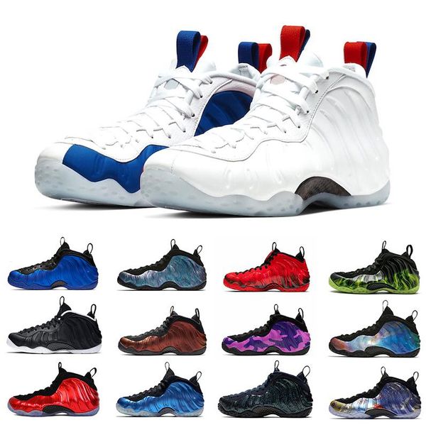 

penny hardaway men basketball shoes foam one vandalized paranorman airfoampositeone doernbecher purple camo alternate galaxy sports sneakers, White;red