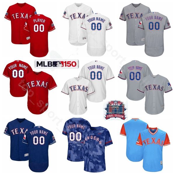 

Texas Baseball Rangers 13 Joey Gallo Jersey 3 Delino DeShields 41 Logan Forsythe 11 Ronald Guzman 24 Hunter Pence 2019 Stadium Final Season