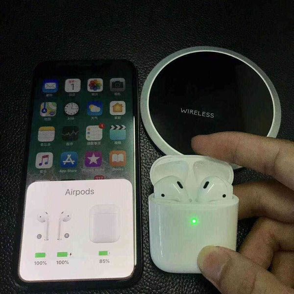 

H1 chip mart en or wirele charging generation 2 bluetooth headphone auto paring earphone with pop up window pk airpod 2