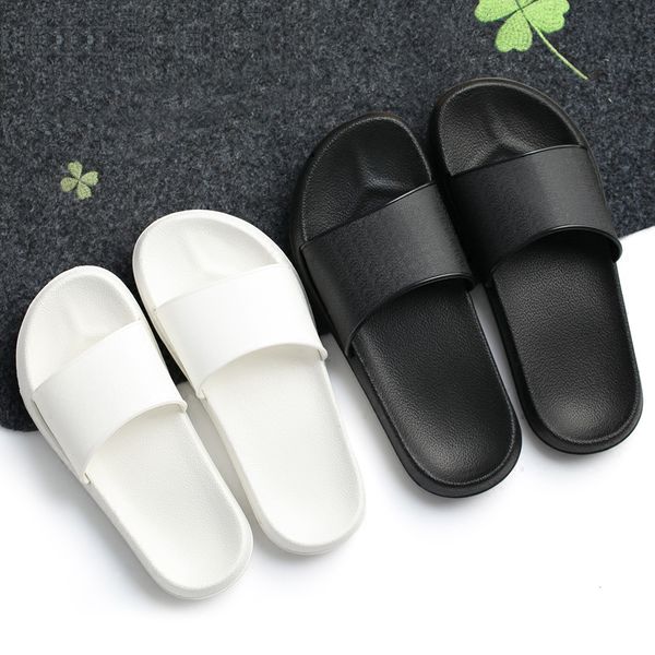 

slippers fashion women summer slides soft sole solid color beach flip flops clear transparent drop, Black