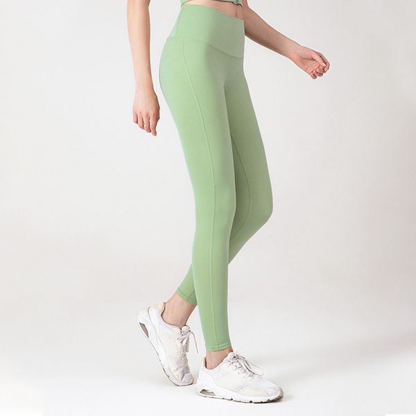 

women's yoga pants women's solid color squat high waist elastic tight tight hip sports fitness pants running tights, White;red