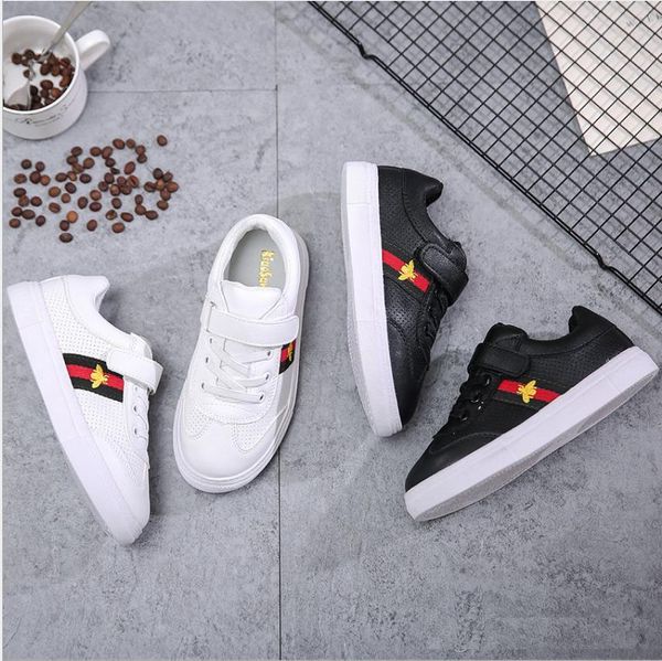 

kids spring shoes 2018 new casual breathable children's shoes girls white shoes boys canvas wild board tide s14, Black;red