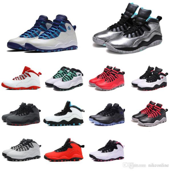 

Cheap Women Jumpman 10 x basketball shoes 10s white purple Pink youth kids boys girls aj10 air flights sneakers boots j10 for sale with box