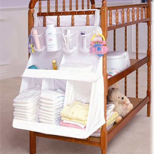 Baby Waterproof Diapers Organizer Newborn Nursery Bedside Bed Storage Bag Infant Crib Cradle Clothes Container Holder Baby