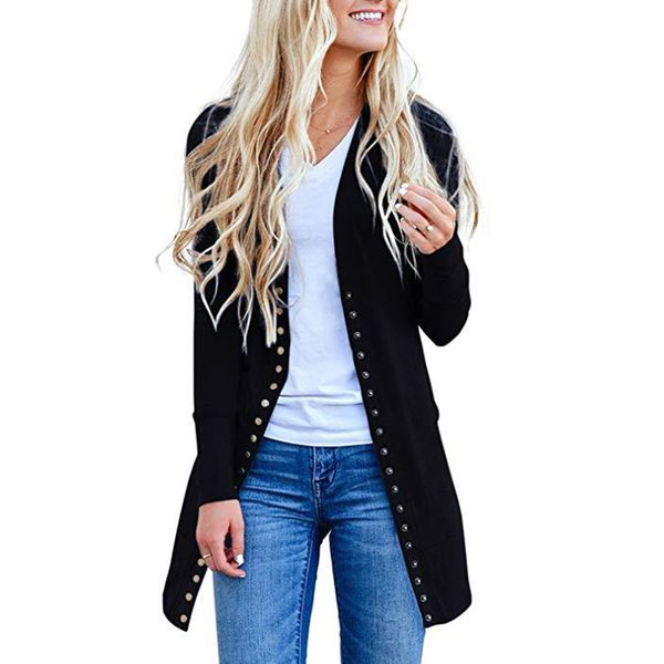 

women sweater cardigan 2019 new fashion medium long slim ladies sweater for female clothing china factory outerwear coat, White