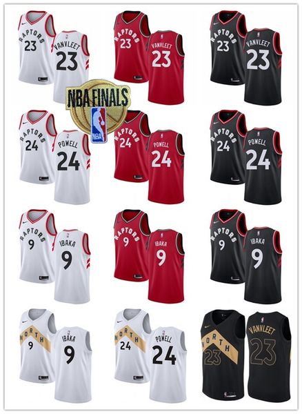 

Men 039 women 039 youth 2019 final 23 fred vanvleet 24 norman powell 9 erge ibaka black white red cu tom ba ketball jer ey toronto