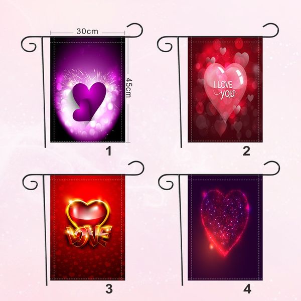 

valentine banner love heart flag wedding pennon decor garden flag multi color party banner shop decoration