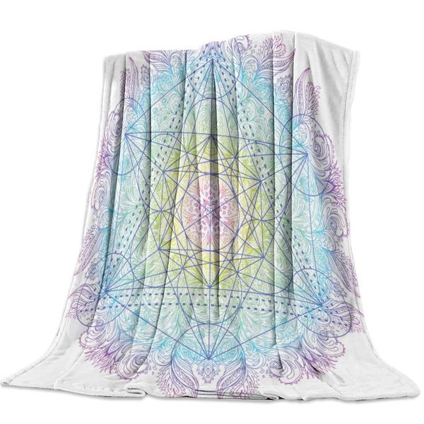 

mandala flower of life throw blanket bedspread soft fleece blanket air/sofa/bedding winter bedsheet