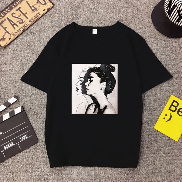 

septhydrogen марка лета женщин сыпучие футболки корейский стиль цветочные printed с коротким рукавом мода открытый graphic tees tops, White