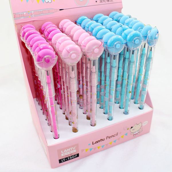

48pcs/lot roller with rubber mechanical pencil school office supply student stationery kids gift automatic pencil, Blue;orange