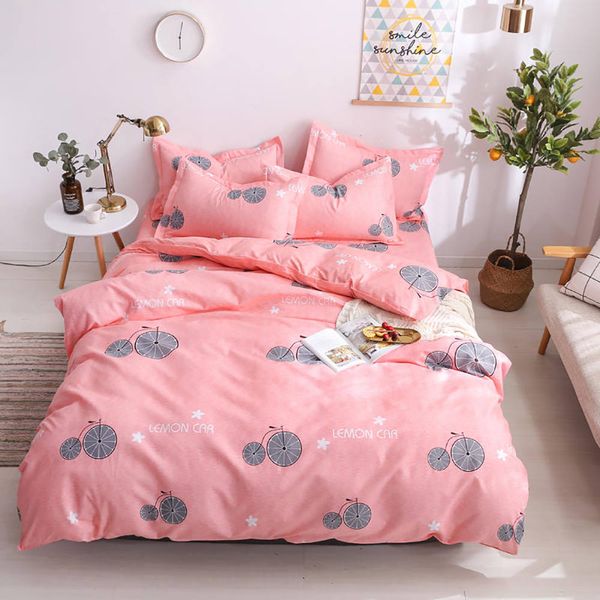 Lemon Bedding Set For Girls Sweet Creative Pink Duvet Cover