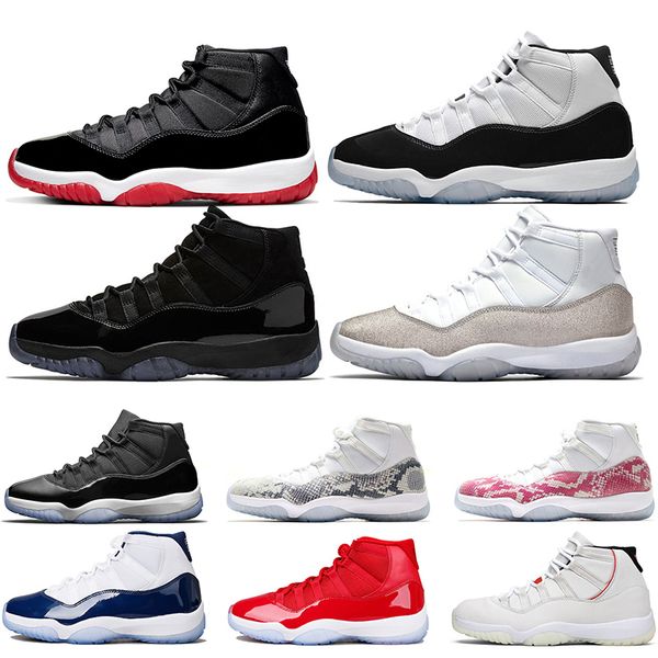 

новый bred 11 мужская обувь для баскетбола 11s concord 45 cap и платье metallic silver мужчины женщины спорт тапки размер 5.5-13