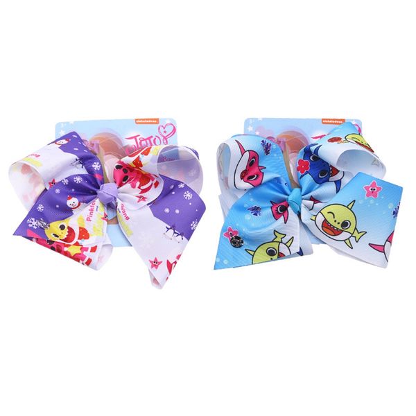 

Jojo baby hark hair clip lovely kid hark printed bowknot hairpin gril bow barrette cartoon hair acce ory boutique headwear tta1653