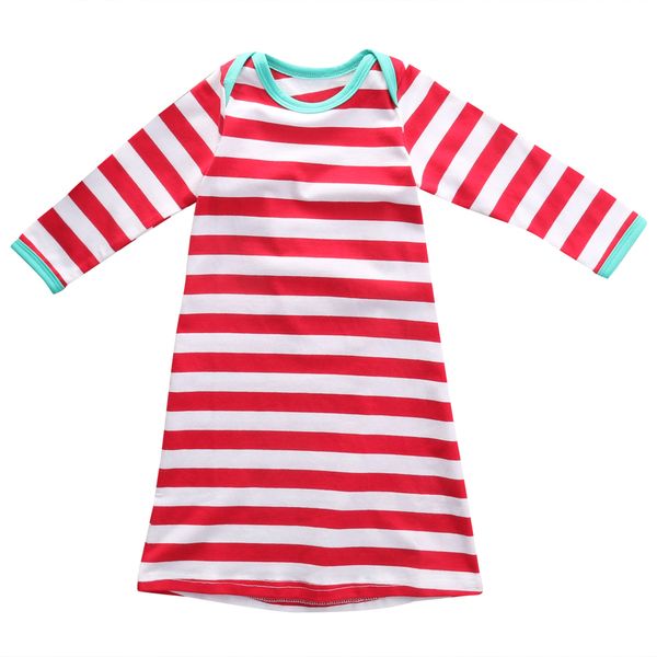 

newborn babies xmas stripes sleepwear girls boys long sleeve striped pajamas sleeping bag sleep night gown christmas clothes, Blue;red