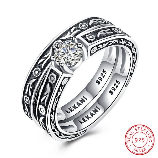 

Size 6 7 8 9 retro tyle 925 terling ilver with diamond luxury de igner women jewelry 7 1g couple ring