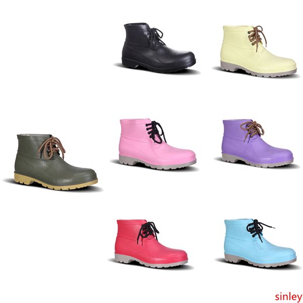 

2019 no-brand design rain boots low labor insurance shoes steel toe cap black yellow pink red purple dark green men shoes 38-44