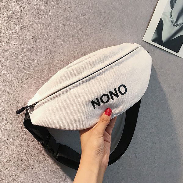 

women ins super fire canvas chest bag female 2020 hundred-match casual waist packs slanting shoulder crossbody bungee bag