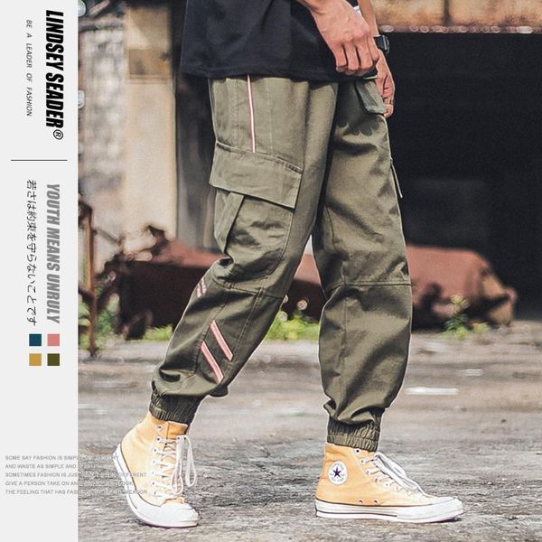 

lindsey seader красочные хаки лодыжки брюки hiphop багги pant streetwear harajuku jogger sweatpant хлопок повседневный тренировочные брюки, Black