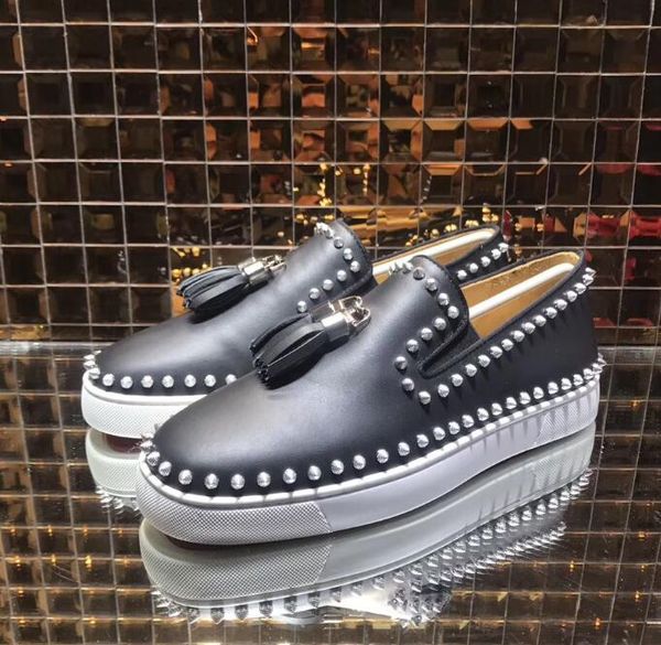 

party dress wedding slip on loafers shoes junior for man dandelion tassel sneaker shoes red bottom oxford shoes luxury men's leisure fl, Black