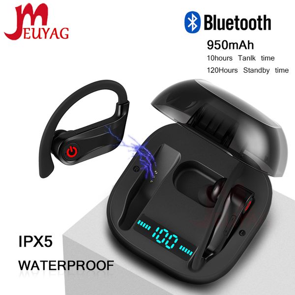 

meuyag tws wireless earphone bluetooth 5.0 stereo music headsets with charging box handswaterproof ear-hook earphones