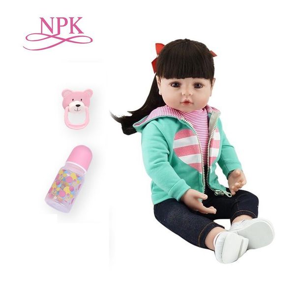 

npk bebes reborn doll 47cm silicone doll girl reborn baby doll toy lifelike newborn princess victoria bonecas menina for kids y200413