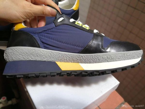 

new designer brand fashion men's mesh lace up sneakers luxury geuine leather men's casual shoes size 38-45mn07, Black