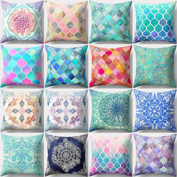 Colorful Geometric Cushion Cover Mandala Decorative Pillowcase