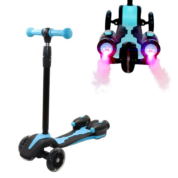 

child scooter 3 wheels new patinete infantil water somking electric battery rocket sound light rubber air wheels youngsters toy