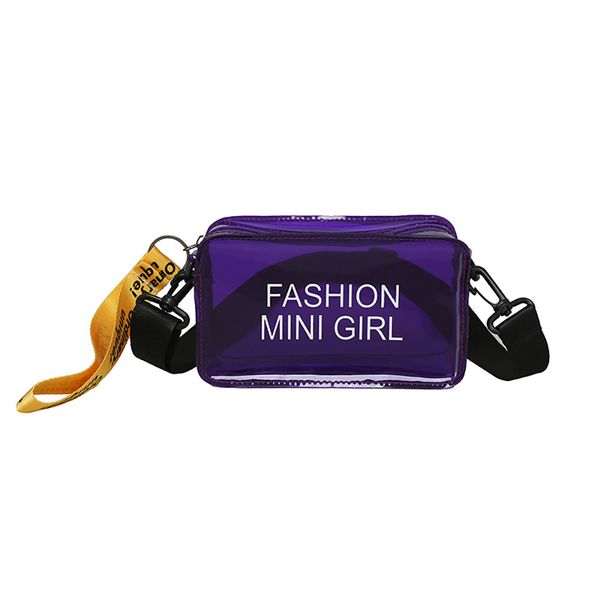 

new casual cell phonetransparent jelly diagonal small square bag wide shoulder strap women bag