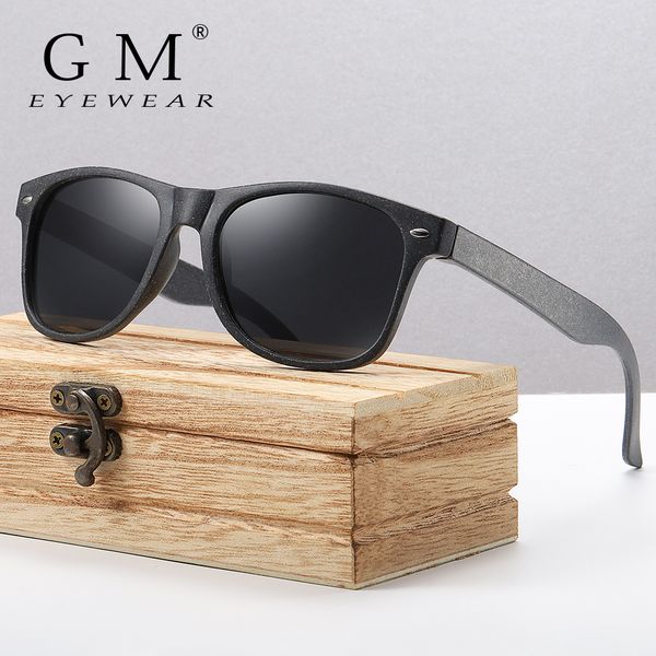 

gm polarized wooden straw sunglasses can be decomposed natural material s7061, White;black