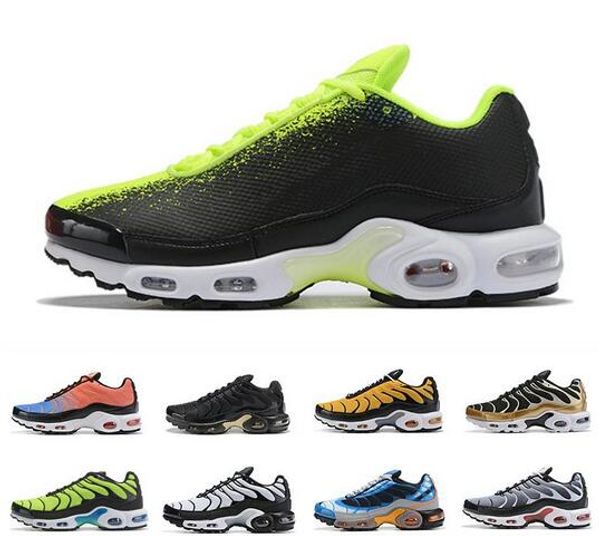 

2019 black green tn mercurial plus tn ultra se running shoes for men women sliver gold orange chaussures athletic sports sneakers