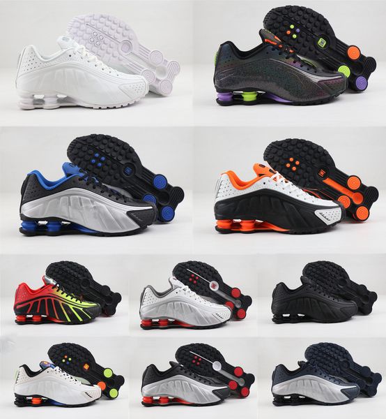 

2020 shox r4 coach running shoes colorful white blue university red design men and women fashion sneakers