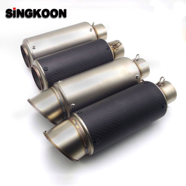 

for cb600f bandit 400 sv650 yamaha nmax nmax 125 51/61mm inlet universal motorcycle exhaust scape moto muffler pipe