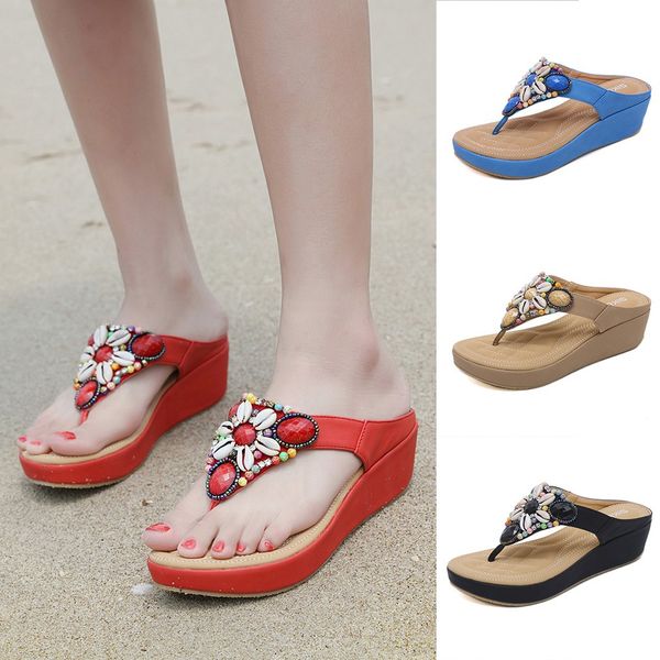 

youyedian summer flip flops women leopard slippers ladies shoes mules slippers indoor outdoor flip-flops fashion beach flat 6#4, Black