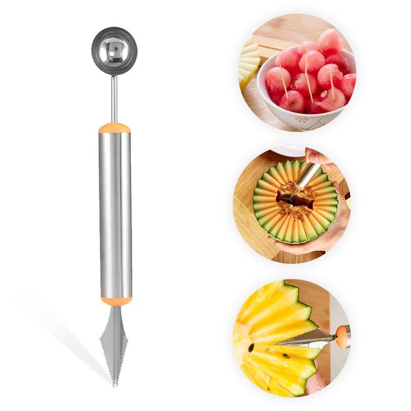 

многоцелевой из нержавеющей стали 2 в 1 фрукты baller копать мяч совок