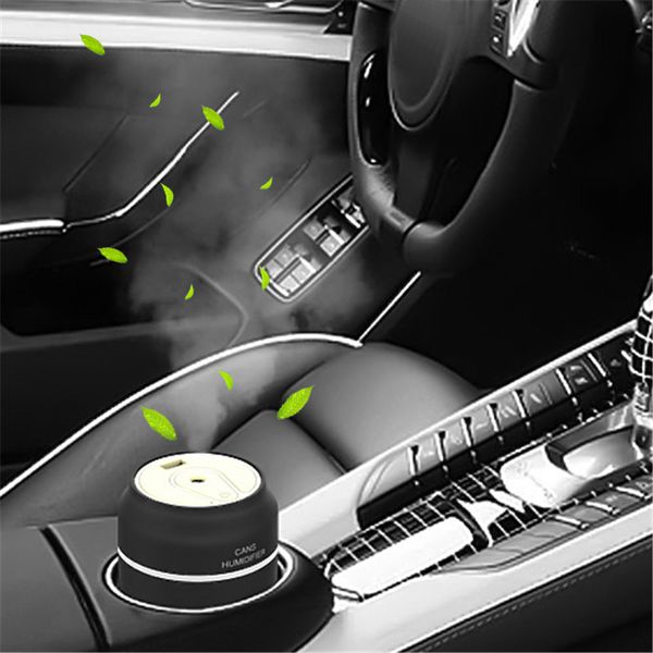 

3 in 1 200ml cans humidifier mini ultrasonic car humidifiers led night light usb fan essential oil aroma diffuser air freshener