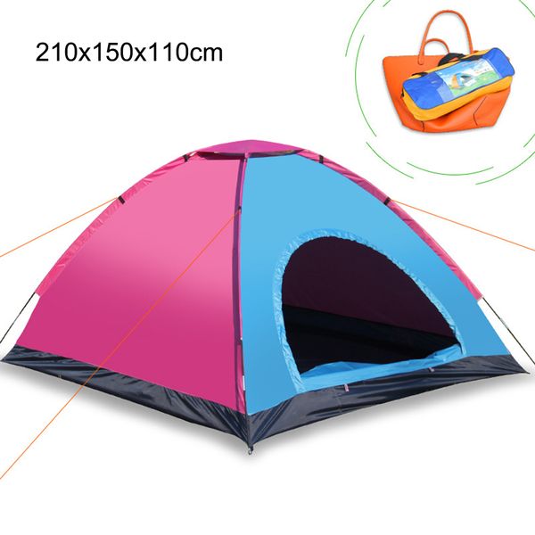 

2 person outdoor automatic tents camping waterproof tents beach hiking tent with carry bag 42*11*12cm camping