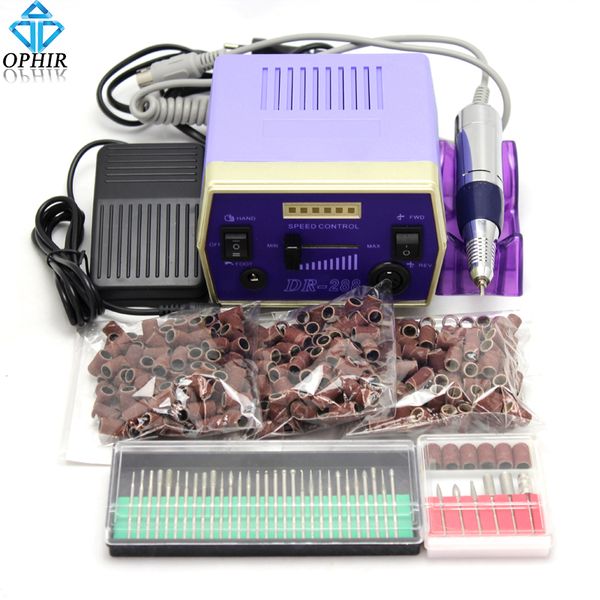 

ophir electric manicure drills nail art kits 30pcs drill bits 300pcs sanding band 110v us plug kd141be+163+165-167