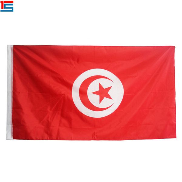 

digital printing tunisia flag 90 x 150 cm polyester national country flag banner with two grommets