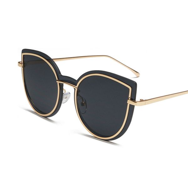 

oversized butterfly sunglasses women 2018 summer metal frame vintage triangle cat sun glasses female black pink uv400 fml, White;black
