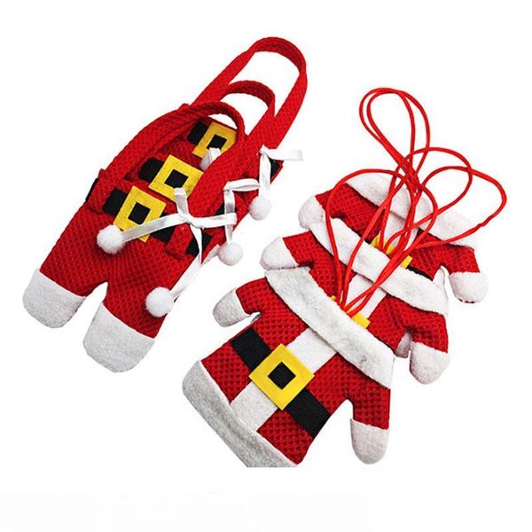 

6pcs new year chirstmas tableware holder knife fork cutlery set skirt pants 2020 navidad natal christmas decorations for home