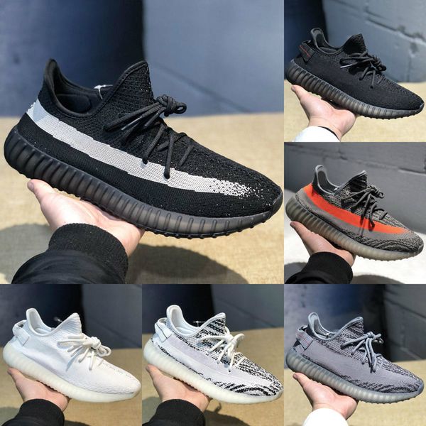 

new men women shoes cream white running shoes kanye west v2 sneakers zebra beluga 2.0 athletic sports trainer black pink